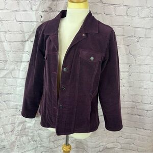 windridge cheryl nash corduroy jacket deep eggplant purple sz large